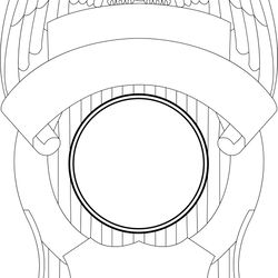 blank police badge new vector line art file 1 black white vector outline or line art file