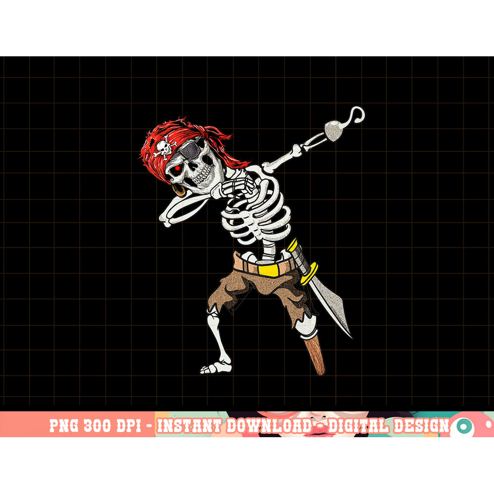 Dabbing Skeleton Pirate Halloween Kids Jolly Roger Pirate png, sublimation copy.jpg