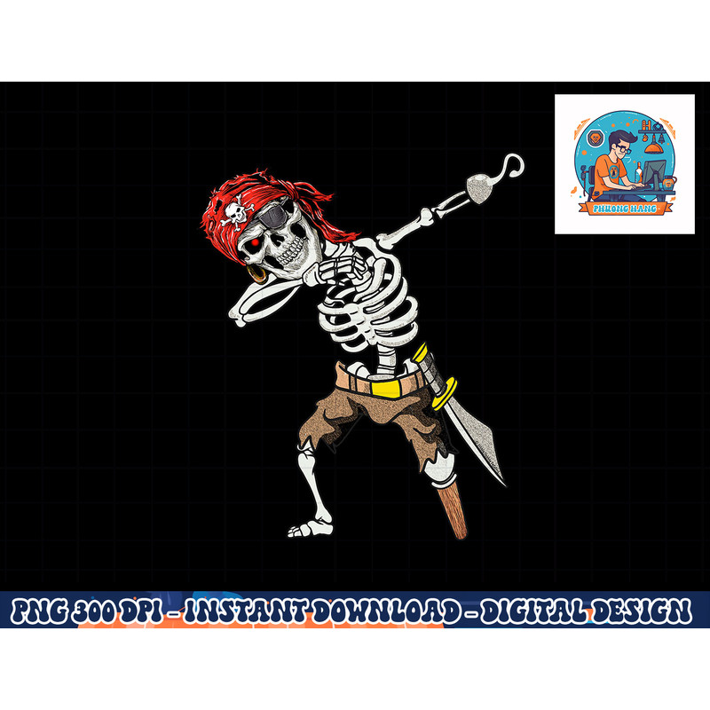 Dabbing Skeleton Pirate Halloween Kids Jolly Roger Pirate png, sublimation copy.jpg