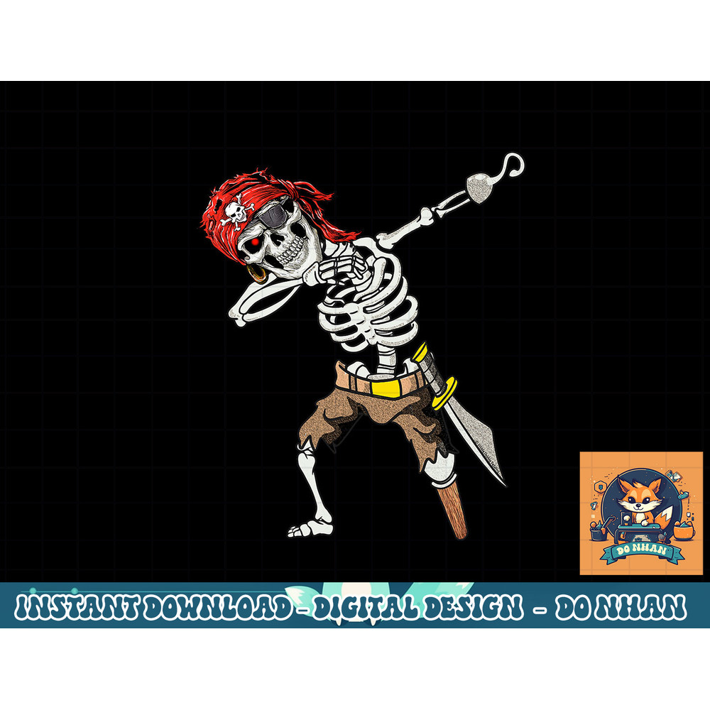 Dabbing Skeleton Pirate Halloween Kids Jolly Roger Pirate png, sublimation copy.jpg