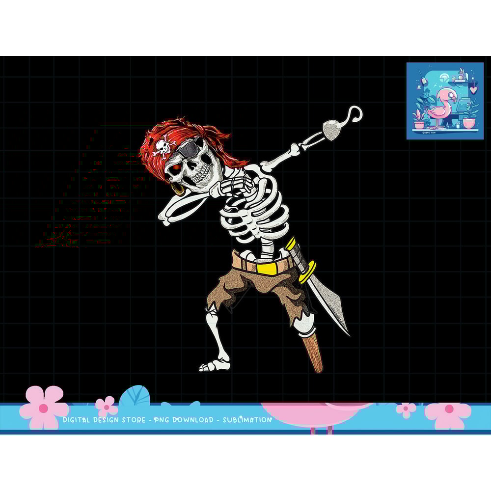 Dabbing Skeleton Pirate Halloween Kids Jolly Roger Pirate png, sublimation copy.jpg