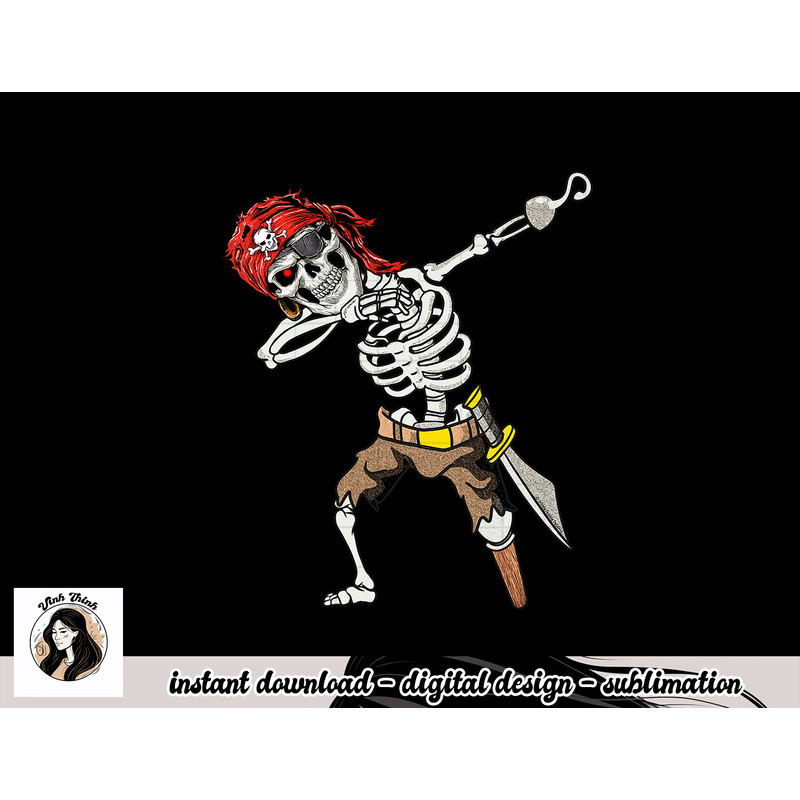 Dabbing Skeleton Pirate Halloween Kids Jolly Roger Pirate png, sublimation copy.jpg