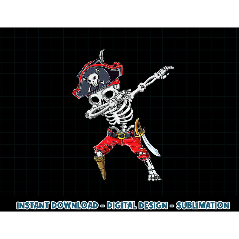 Dabbing Skeleton Pirate T Shirt Halloween Kids Jolly Roger copy.jpg