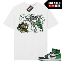 lucky green 1s  sneaker match tees white 'finessed'