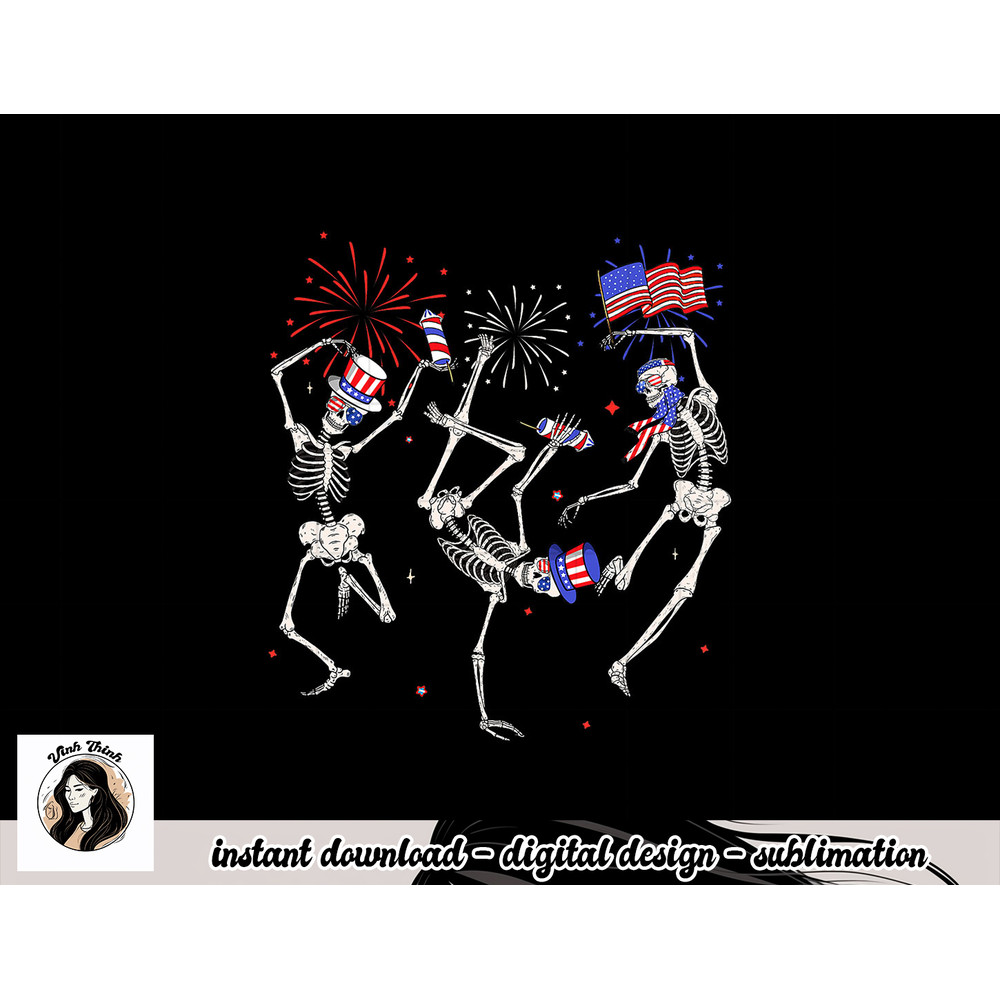 Dancing Skeleton Shirts 4th of July American Flag Halloween png, sublimation copy.jpg