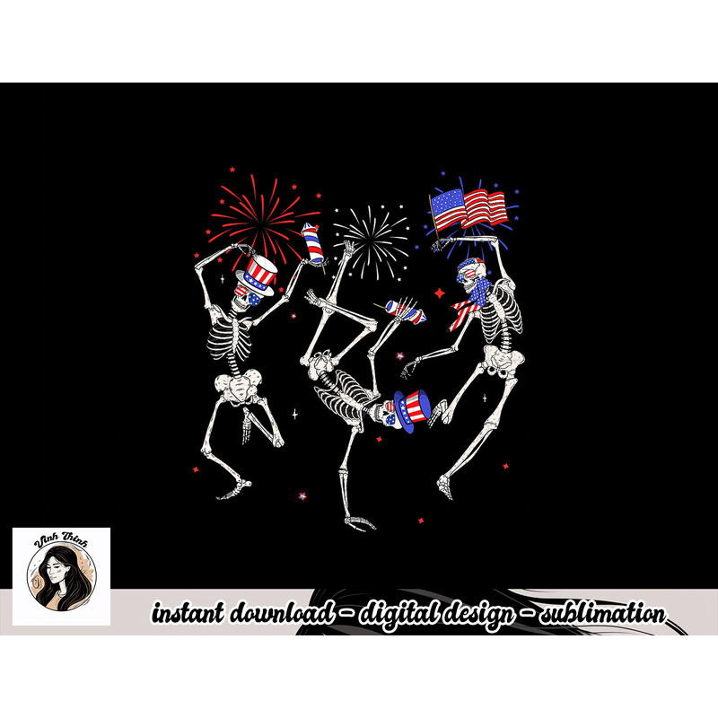 Dancing Skeleton Shirts 4th of July American Flag Halloween png, sublimation copy.jpg