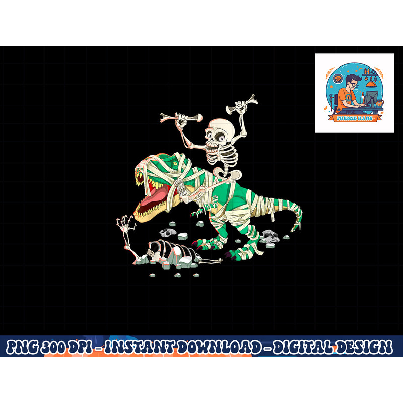 Dinosaur Skeleton Spooky Halloween Costume T Rex Halloween png, sublimation copy.jpg