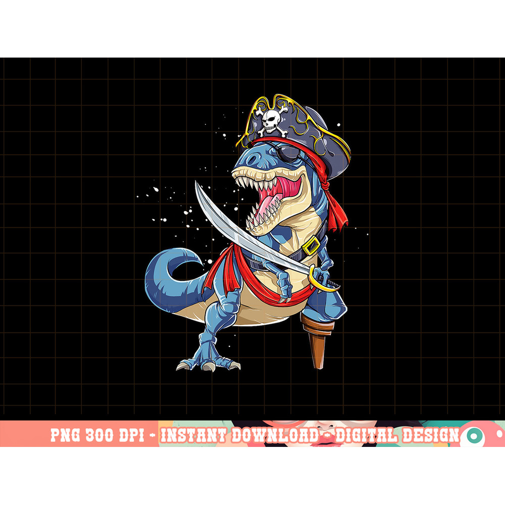 Dinosaur T rex Pirate T shirt Jolly Roger Halloween Gifts png, sublimation copy.jpg