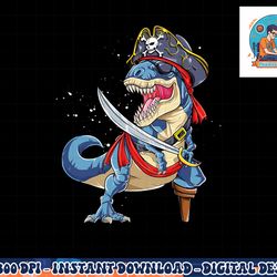 dinosaur t rex pirate t shirt jolly roger halloween gifts png, sublimation copy