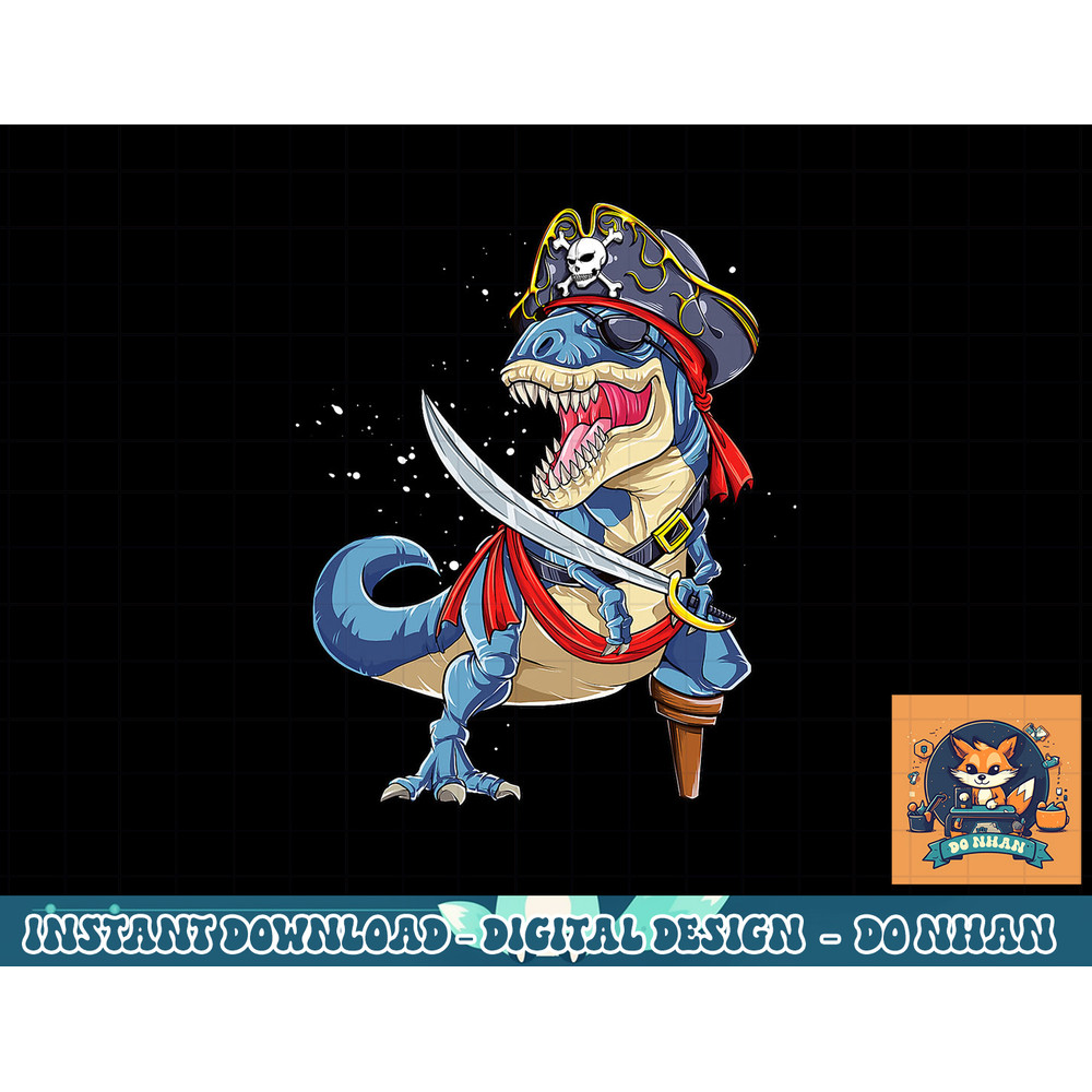 Dinosaur T rex Pirate T shirt Jolly Roger Halloween Gifts png, sublimation copy.jpg
