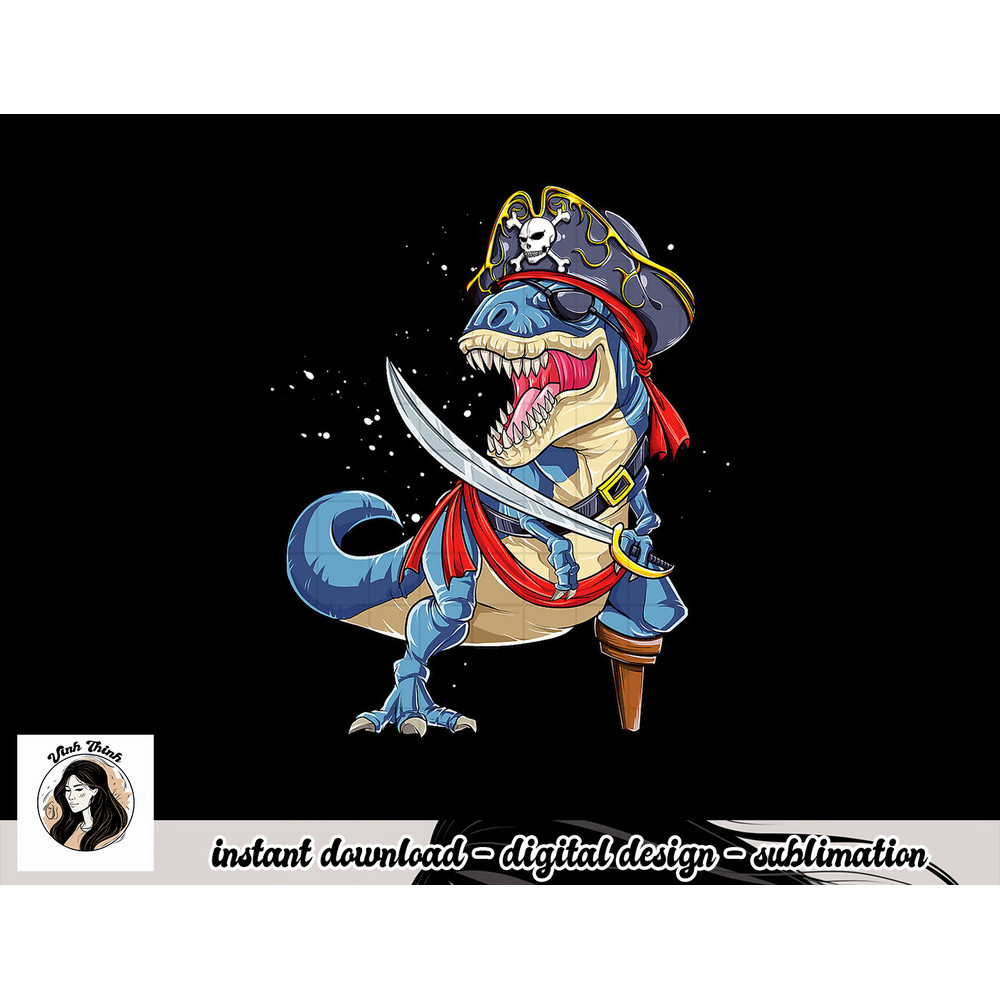 Dinosaur T rex Pirate T shirt Jolly Roger Halloween Gifts png, sublimation copy.jpg