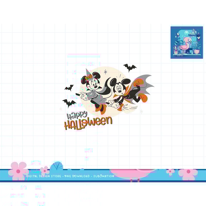 Disney Halloween Minnie and Minnie Flying png, sublimation copy.jpg