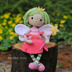 PATTERN: Doll the fairy, Crochet fairy the Teya pattern,  amigurumi doll pattern,  crocheted doll the fairy - PDF