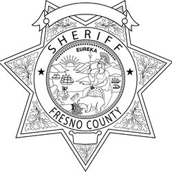 Fresno County Sheriff, CALIFORNIA Sheriff Star Badge vector outline svg file, cnc laser engraving, Cricut, Cnc Router