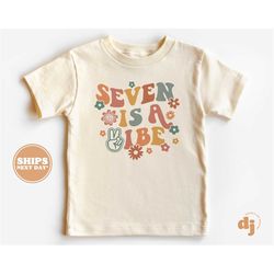 7th birthday toddler shirt - seven is a vibe 7th birthday shirt - seventh birthday natural toddler & youth tee 5673