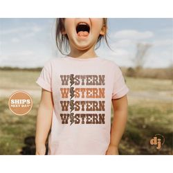 toddler t-shirt - western x4 kids retro tshirt - retro natural infant, toddler, youth & adult tee 5671