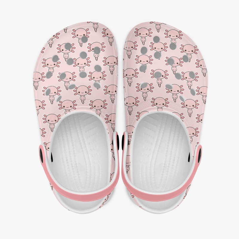 Cute Pink Axolotl Clogs Shoes, Kids Crocs Slippers, Summer Beach Sandal, Slip-On Garden Shoes.jpg