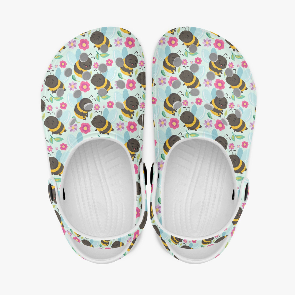 Honey Bee Clogs Crocs, Kids Bee Slippers, Bee Shoes Slip-On, Garden Slippers, Bee Lover Gift.jpg