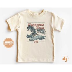 toddler t-shirt - freedom tour 1776 4th of july memorial day kids tshirt - retro natural infant, toddler, youth & adult