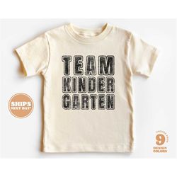 back to school shirt - team kindergarten kids shirt - first day of school retro natural infant, toddler, youth & adult t