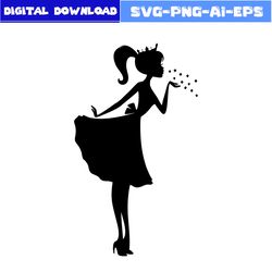 princess silhouette svg, barbie princess svg, princess svg, barbie girl svg, barbie svg, girl svg, cartoon svg