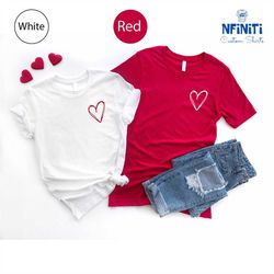 heart pocket shirt, valentine's day pocket shirt, gift for valentine's day, birthday shirt for wife, shirt for couple, v