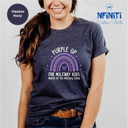 military kids shirt, purple rainbow military child shirt, purple up shirt, military mom appreciation sweatshirt, militar
