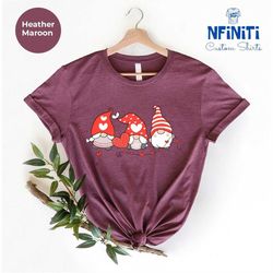 cute valentine gnomes shirt, valentines day shirt for woman, gnomes lover shirt, cute valentine tee, funny gnome shirt,g