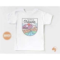 kids summer shirt - i'd rather be outside kids retro tshirt - summer retro natural infant, toddler, youth & adult tee 56