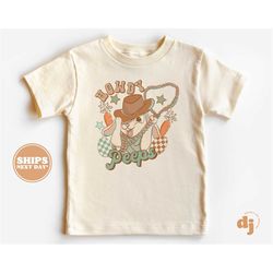 kids easter shirt - howdy peeps kids retro tshirt - easter retro natural infant, toddler & youth tee 5603