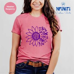 floral epilepsy awareness shirt, epilepsy shirt, epilepsy support tee, purple ribbon t-shirt, epilepsy ribbon tee, epile