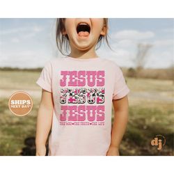 christian shirts for kids - jesus shirt - jesus jesus jesus western southern natural infant, toddler & youth tee 5358
