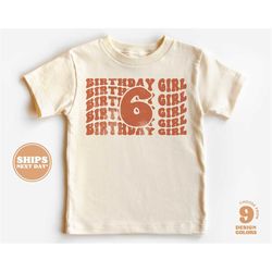 6th birthday shirt girl - 6 birthday girl toddler shirt - sixth natural toddler & youth tee 5540-c