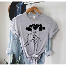 mickey and minnie winnie the pooh shirt, cute bear tee, winnie mickey balloon tee, teddy bear shirt, gift for husbands,