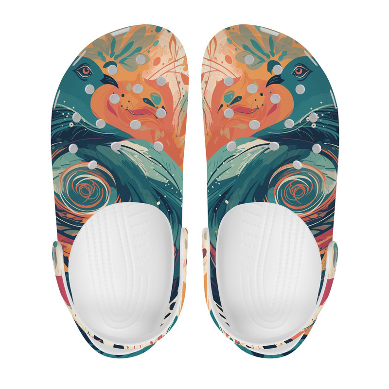 Bird Art Print Crocs-Style Clogs  Colorful Pop Art Slip-On Shoes for Men, Women  Holey Fun Upper Outdoor Slippers  Breathable Footwear.jpg