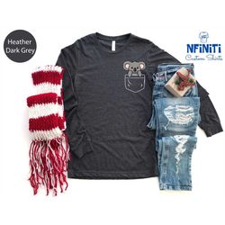 koala pocket sweatshirt, koala lover gift, cute koala hoodie, koala long sleeve, animal lover sweatshirt, gift birthday