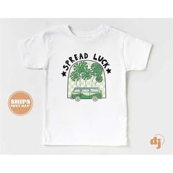 kids st. patrick's day shirt - spread luck kids retro tshirt - st. patricks day retro natural infant, toddler & youth te