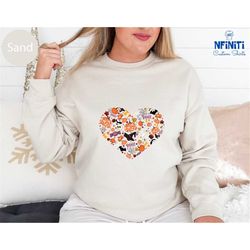 halloween heart long sleeve, halloween heart hoodie, doddle halloween sweatshirt, pumpkin ghost, halloween gifts, hallow