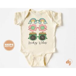 baby onesie - lucky vibes st patricks day shirts & bodysuit - st patricks day natural onesie 5528