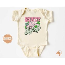 baby onesie - howdy go lucky st patricks day shirts & bodysuit - st patricks day natural onesie 5531