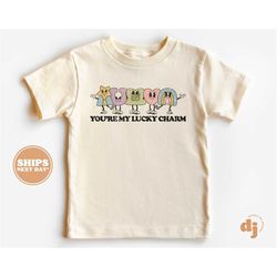 kids st. patrick's day shirt - you're my lucky charm kids retro tshirt - st. patricks day retro natural infant, toddler