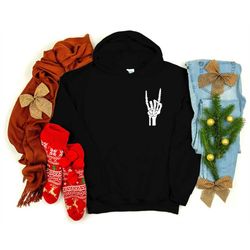 skeleton hand hoodie, halloween hoodie, skeleton rock hoodie, halloween skeleton hoodie, skeleton hand halloween, hallow