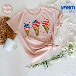 4th of july ice cream shirt, 4th of july shirt, american family shirt, american flag ice cream, patriotic shirt, indepen