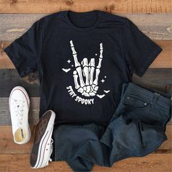 stay spooky shirt, skeleton hand shirt, skeleton shirt, spooky season shirt, halloween shirt, halloween shirts