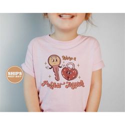 kids valentines day shirt - we're a perfect match kids retro tshirt - retro natural infant, toddler & youth tee 5499
