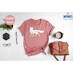 floral fox shirt for women, fox t shirt for her, gift for fox lover, mandala fox tshirt, animal lover shirt for women, c