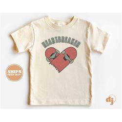 kids valentines day shirt - heartbreaker kids retro tshirt - retro natural infant, toddler & youth tee 5485