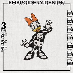 Skeleton Minnie Halloween Embroidery files, Disney Halloween Embroidery Designs, Halloween Machine Embroidery Pattern