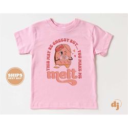 kids valentines day shirt - you make me melt kids retro tshirt - retro natural infant, toddler & youth tee 5482