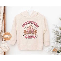 toddler christmas shirt - pink christmas crew kids christmas shirt - holiday natural infant, toddler & youth tee 5478